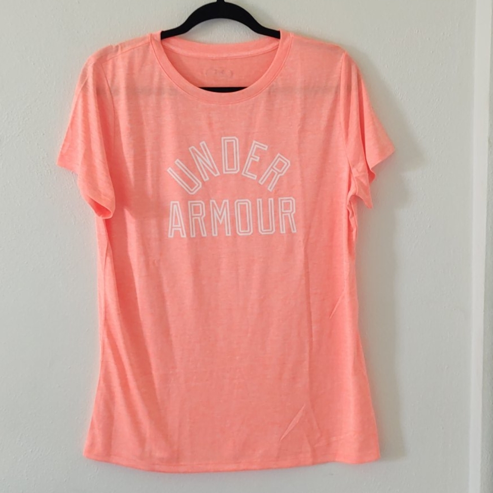 Orange heathered under armour activewear top
